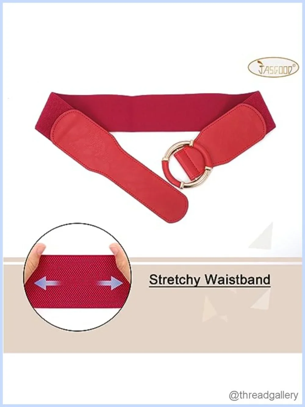 Wide Elastic Waist Belt Stretchy Vintage Circle Buckle Dress Belt 2.95